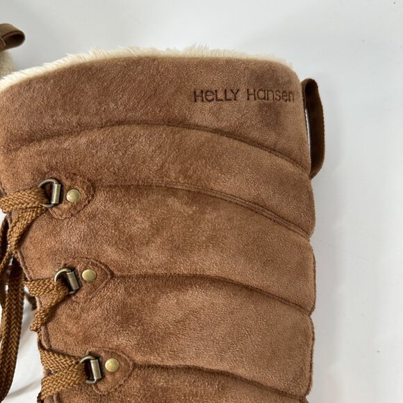 Helly Hansen Brown Leather Insulated Winter Boots Womens EU 38 US 7 Faux Fur Lin - Picture 10 of 16